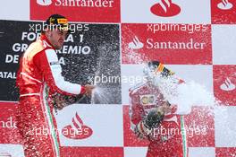 1st place Fernando Alonso (ESP) Ferrari F138 with 3rd place Felipe Massa (BRA) Ferrari F138  12.05.2013. Formula 1 World Championship, Rd 5, Spanish Grand Prix, Barcelona, Spain, Race Day