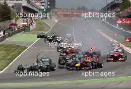Start of the race, Nico Rosberg (GER), Mercedes GP  12.05.2013. Formula 1 World Championship, Rd 5, Spanish Grand Prix, Barcelona, Spain, Race Day