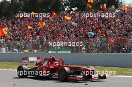 Race winner Fernando Alonso (ESP) Ferrari F138 celebrates at the end of the race. 12.05.2013. Formula 1 World Championship, Rd 5, Spanish Grand Prix, Barcelona, Spain, Race Day