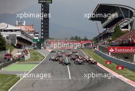 Start of race, Nico Rosberg (GER), Mercedes GP  12.05.2013. Formula 1 World Championship, Rd 5, Spanish Grand Prix, Barcelona, Spain, Race Day