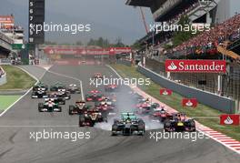 Start of race, Nico Rosberg (GER), Mercedes GP  12.05.2013. Formula 1 World Championship, Rd 5, Spanish Grand Prix, Barcelona, Spain, Race Day
