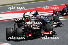 Romain Grosjean (FRA) Lotus F1 E21 with a broken rear suspension. 12.05.2013. Formula 1 World Championship, Rd 5, Spanish Grand Prix, Barcelona, Spain, Race Day