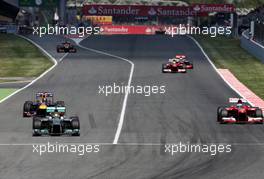 Nico Rosberg (GER), Mercedes GP, Sebastian Vettel (GER), Red Bull Racing and Fernando Alonso (ESP), Scuderia Ferrari  12.05.2013. Formula 1 World Championship, Rd 5, Spanish Grand Prix, Barcelona, Spain, Race Day
