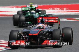 Jenson Button (GBR) McLaren MP4-28. 12.05.2013. Formula 1 World Championship, Rd 5, Spanish Grand Prix, Barcelona, Spain, Race Day