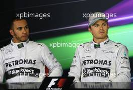 Lewis Hamilton (GBR), Mercedes Grand Prix and Nico Rosberg (GER), Mercedes GP  11.05.2013. Formula 1 World Championship, Rd 5, Spanish Grand Prix, Barcelona, Spain, Qualifying Day