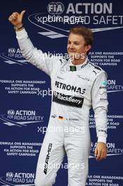 Nico Rosberg (GER) Mercedes AMG F1 celebrates his pole position in parc ferme. 11.05.2013. Formula 1 World Championship, Rd 5, Spanish Grand Prix, Barcelona, Spain, Qualifying Day