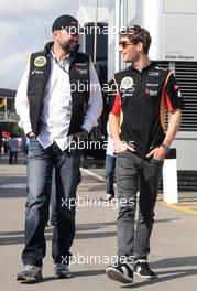 Gerard Lopez (FRA), Lotus Renault GP owner and Romain Grosjean (FRA), Lotus F1 Team  11.05.2013. Formula 1 World Championship, Rd 5, Spanish Grand Prix, Barcelona, Spain, Qualifying Day