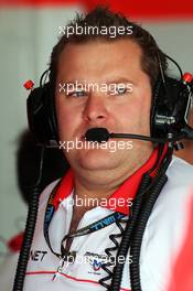 Dave Greenwood (GBR) Marussia F1 Team Race Engineer. 11.05.2013. Formula 1 World Championship, Rd 5, Spanish Grand Prix, Barcelona, Spain, Qualifying Day