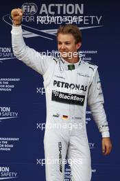 Nico Rosberg (GER) Mercedes AMG F1 celebrates his pole position in parc ferme. 11.05.2013. Formula 1 World Championship, Rd 5, Spanish Grand Prix, Barcelona, Spain, Qualifying Day