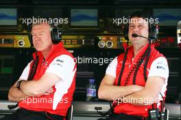 Dave O'Neill (GBR) Marussia F1 Team Manager (Right). 11.05.2013. Formula 1 World Championship, Rd 5, Spanish Grand Prix, Barcelona, Spain, Qualifying Day