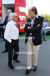 (L to R): Bernie Ecclestone (GBR) CEO Formula One Group (FOM) with Luca di Montezemolo (ITA) Ferrari President. 11.05.2013. Formula 1 World Championship, Rd 5, Spanish Grand Prix, Barcelona, Spain, Qualifying Day