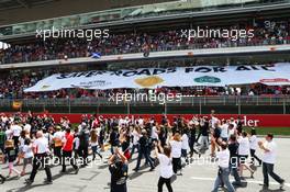 FIA Safe Roads display with F1 personnel. 12.05.2013. Formula 1 World Championship, Rd 5, Spanish Grand Prix, Barcelona, Spain, Race Day