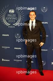 Robert Kubica (POL). 06.12.2013. FIA Prize Giving Ceremony, Paris, France.