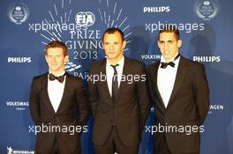 (L to R): Anthony Davidson (GBR); Stephane Sarrazin (FRA); Sebastien Buemi (SUI) Toyota Racing. 06.12.2013. FIA Prize Giving Ceremony, Paris, France.