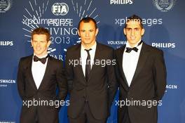 (L to R): Anthony Davidson (GBR); Stephane Sarrazin (FRA); Sebastien Buemi (SUI) Toyota Racing. 06.12.2013. FIA Prize Giving Ceremony, Paris, France.