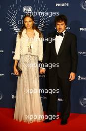 Fernando Alonso (ESP) Ferrari with his girlfriend Dasha Kapustina (RUS). 06.12.2013. FIA Prize Giving Ceremony, Paris, France.