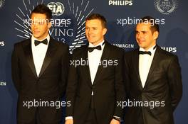 (L to R): Andre Lotterer (GER); Marcel Fassler (SUI); Benoit Treluyer (FRA) Audi Sport Team Joest. 06.12.2013. FIA Prize Giving Ceremony, Paris, France.