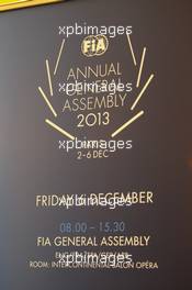 Ambiance. 06.12.2013. FIA Annual General Assembly, Paris, France.