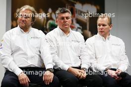 (L to R): Robert Fearnley (GBR) Sahara Force India F1 Team Deputy Team Principal with Otmar Szafnauer (USA) Sahara Force India F1 Chief Operating Officer and Andrew Green (GBR) Sahara Force India F1 Team Technical Director. 01.02.2013. Force India F1 VJM06 Launch, Silverstone, England.