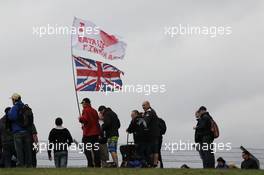 Fans of Natalie Pinkham (GBR) Sky Sports Presenter. 28.06.2013. Formula 1 World Championship, Rd 8, British Grand Prix, Silverstone, England, Practice Day.