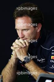 Christian Horner (GBR) Red Bull Racing Team Principal in the FIA Press Conference. 28.06.2013. Formula 1 World Championship, Rd 8, British Grand Prix, Silverstone, England, Practice Day.