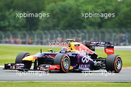 Mark Webber (AUS) Red Bull Racing RB9. 28.06.2013. Formula 1 World Championship, Rd 8, British Grand Prix, Silverstone, England, Practice Day.