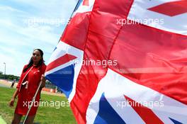 Grid girl. 30.06.2013. Formula 1 World Championship, Rd 8, British Grand Prix, Silverstone, England, Race Day.