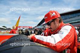 Fernando Alonso (ESP) Ferrari on the grid. 30.06.2013. Formula 1 World Championship, Rd 8, British Grand Prix, Silverstone, England, Race Day.