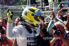Race winner Nico Rosberg (GER) Mercedes AMG F1 celebrates in parc ferme. 30.06.2013. Formula 1 World Championship, Rd 8, British Grand Prix, Silverstone, England, Race Day.
