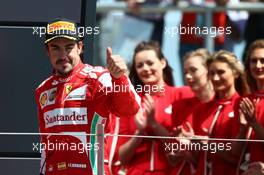 3rd place Fernando Alonso (ESP) Ferrari F138. 30.06.2013. Formula 1 World Championship, Rd 8, British Grand Prix, Silverstone, England, Race Day.