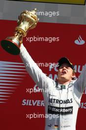 1st place Nico Rosberg (GER) Mercedes AMG F1 W04. 30.06.2013. Formula 1 World Championship, Rd 8, British Grand Prix, Silverstone, England, Race Day.