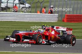 Felipe Massa (BRA) Ferrari F138 and Valtteri Bottas (FIN) Williams FW35. 30.06.2013. Formula 1 World Championship, Rd 8, British Grand Prix, Silverstone, England, Race Day.