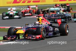 Sebastian Vettel (GER), Red Bull Racing  30.06.2013. Formula 1 World Championship, Rd 8, British Grand Prix, Silverstone, England, Race Day.