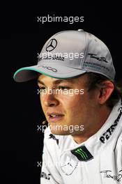 Nico Rosberg (GER) Mercedes AMG F1 in the FIA Press Conference. 29.06.2013. Formula 1 World Championship, Rd 8, British Grand Prix, Silverstone, England, Qualifying Day.