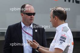 (L to R): Robert Reid (GBR) and Jonathan Neale (GBR) McLaren Managing Director.  29.06.2013. Formula 1 World Championship, Rd 8, British Grand Prix, Silverstone, England, Qualifying Day.