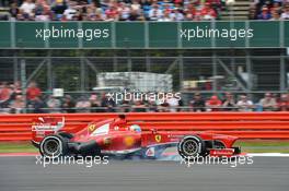 Fernando Alonso (ESP) Ferrari F138 locks up under braking. 29.06.2013. Formula 1 World Championship, Rd 8, British Grand Prix, Silverstone, England, Qualifying Day.