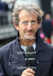 Alain Prost (FRA) Canal+ F1 Consultant 29.06.2013. Formula 1 World Championship, Rd 8, British Grand Prix, Silverstone, England, Qualifying Day.