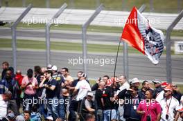 Fans with a McLaren flag. 29.06.2013. Formula 1 World Championship, Rd 8, British Grand Prix, Silverstone, England, Qualifying Day.