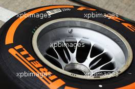 Pirelli tyre. 29.06.2013. Formula 1 World Championship, Rd 8, British Grand Prix, Silverstone, England, Qualifying Day.