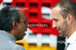 (L to R): Nav Sidhu (GBR) and Alex Woof (GBR). 29.06.2013. Formula 1 World Championship, Rd 8, British Grand Prix, Silverstone, England, Qualifying Day.
