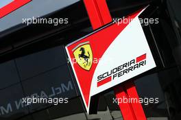 Ferrari logo. 29.06.2013. Formula 1 World Championship, Rd 8, British Grand Prix, Silverstone, England, Qualifying Day.