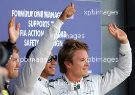 Lewis Hamilton (GBR), Mercedes Grand Prix and Nico Rosberg (GER), Mercedes GP  29.06.2013. Formula 1 World Championship, Rd 8, British Grand Prix, Silverstone, England, Qualifying Day.