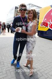 Amanda Holden (GBR) with her husband Chris Hughes (GBR). 30.06.2013. Formula 1 World Championship, Rd 8, British Grand Prix, Silverstone, England, Race Day.