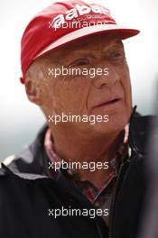 Niki Lauda (AUT) Mercedes Non-Executive Chairman. 30.06.2013. Formula 1 World Championship, Rd 8, British Grand Prix, Silverstone, England, Race Day.