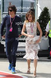 Amanda Holden (GBR) with her husband Chris Hughes (GBR). 30.06.2013. Formula 1 World Championship, Rd 8, British Grand Prix, Silverstone, England, Race Day.