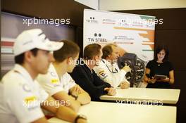 Robert Fernley (GBR) Sahara Force India F1 Team Deputy Team Principal talks at a media call. 27.06.2013. Formula 1 World Championship, Rd 8, British Grand Prix, Silverstone, England, Preparation Day.