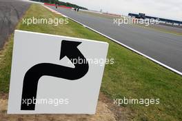 Circuit corner sign. 27.06.2013. Formula 1 World Championship, Rd 8, British Grand Prix, Silverstone, England, Preparation Day.