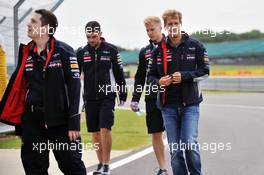 Sebastian Vettel (GER) Red Bull Racing walks the circuit. 27.06.2013. Formula 1 World Championship, Rd 8, British Grand Prix, Silverstone, England, Preparation Day.