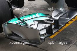 Mercedes AMG F1 W04 front wing. 05.07.2013. Formula 1 World Championship, Rd 9, German Grand Prix, Nurburgring, Germany, Practice Day.