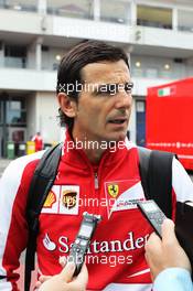 Pedro De La Rosa (ESP) Ferrari Development Driver and GPDA Chairman. 05.07.2013. Formula 1 World Championship, Rd 9, German Grand Prix, Nurburgring, Germany, Practice Day.